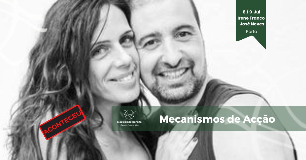 Aconteceu nos dias 08 e 09 de julho na Escola de Biodanza SRT do Porto, o módulo de ‘Mecanismos de ação’, com Irene Franco e José Neves, directores da Escola de Biodanza SRT do Algarve e didatas reconhecidos em Portugal e no Estrangeiro.
